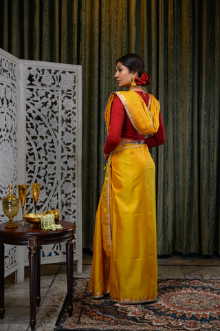 Yellow Banarasi Silk Saree